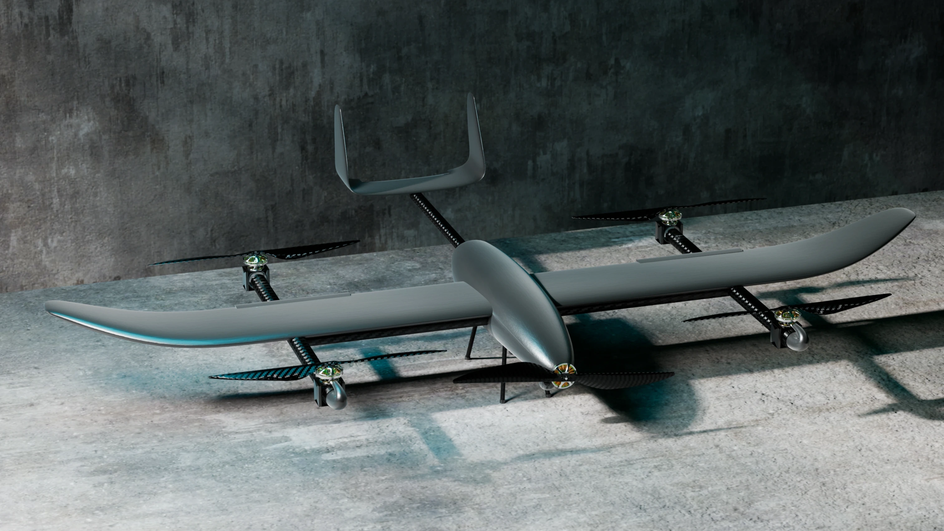 Rendering of the EnCor Ranger fixed-wing VTOL, in development.